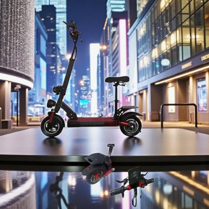 صورة سكوتر الوحش الكهربائي الأحمر مميز